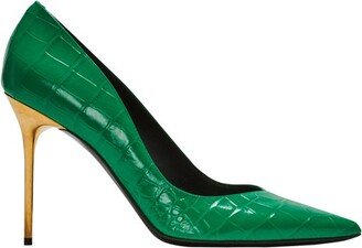 Ruby Stilettos In Crocodile-Print Leather