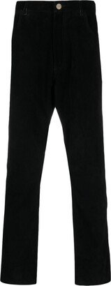 FURSAC Mid-Rise Suede Tapered Trousers