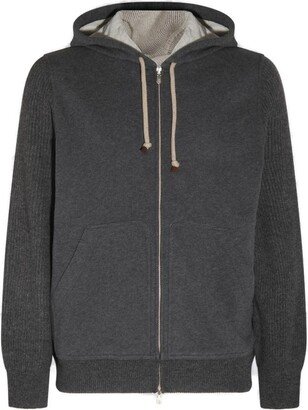 Zip-Up Drawstring Hoodie-AA