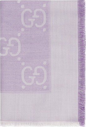 Monogram Jacquard Frayed-Edge Scarf