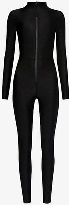 Womens BLACK001 Scuba Zipped Stretch-woven Jumpsuit