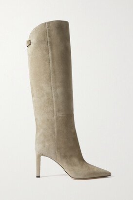 Alizze 85 Suede Knee Boots - Brown