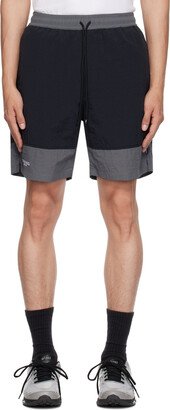 Black Paneled Swim Shorts-AB