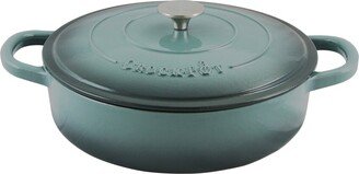 Crockpot Artisan Enameled 5Qt Cast Iron Round Braiser Pan With Self Basting Lid