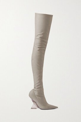 Cheope Stretch-satin Over-the-knee Boots - Gray