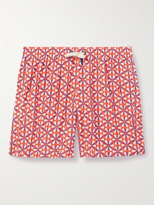 Straight-Leg Mid-Length Printed Swim Shorts-AC