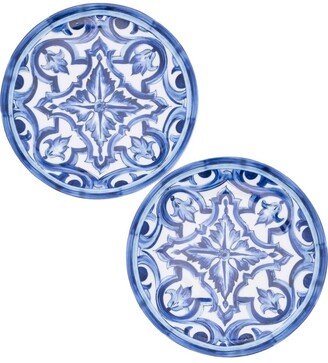 Set Of Two Patterned 17cm Bread Plates