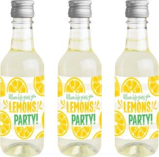 Big Dot Of Happiness So Fresh - Lemon Mini Wine Bottle Label Stickers Lemonade Party Favor Gift 16 Ct