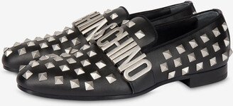 Maxi Lettering Loafers With Studs