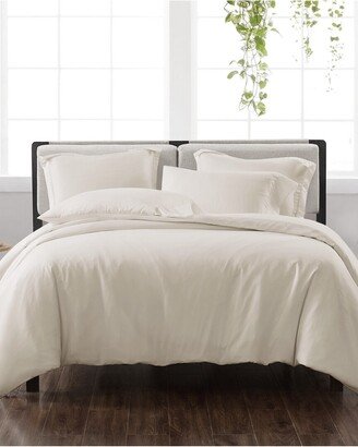 Solid Ivory 3Pc Duvet Cover Set