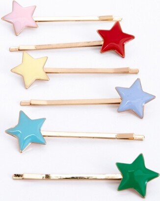 Enamel Star Hair Slides (Pack of 6)