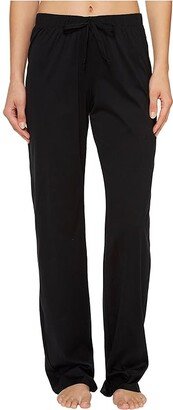 Cotton Deluxe Drawstring Long Pants (Black) Women's Pajama