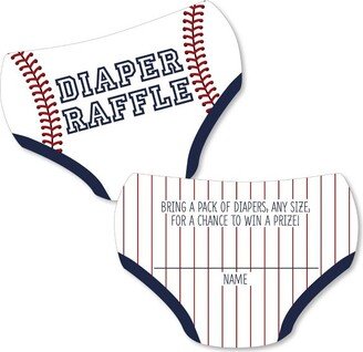 Big Dot of Happiness Batter Up - Baseball - Diaper Shaped Raffle Ticket Inserts - Baby Shower Activities - Diaper Raffle Game - Set of 24