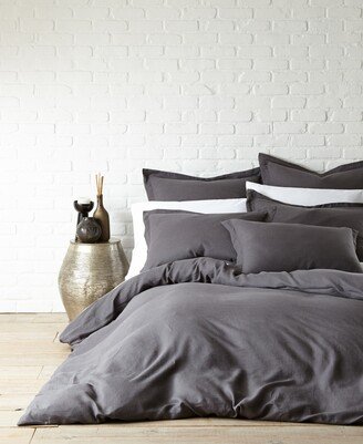 Washed Linen Coal Twin Duvet Cover