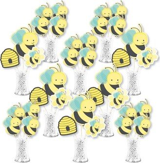 Big Dot of Happiness Honey Bee - Baby Shower or Birthday Party Centerpiece Sticks - Showstopper Table Toppers - 35 Pieces