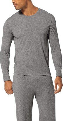 Second Skin Long Sleeve Crew Neck Pocket Tee (Medium Heather Grey) Men's Pajama