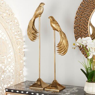 Studio 350 Gold aluminum Eclectic Sculpture Bird