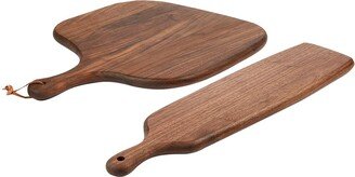 THE CONRAN SHOP Set of 2 walnut wood cutting boards