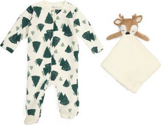 TJMAXX Newborn Quilted Coverall With Blankie
