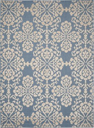 Cottage Light Blue and Beige 8' x 11'2 Outdoor Area Rug