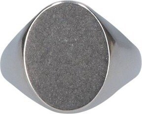 Logo-Engraved Brushed Finish Signet Ring