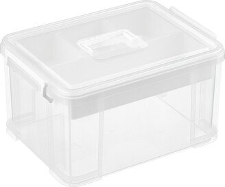 Large Craft Organizer Tote Translucent/White