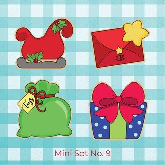Christmas Mini Cookie Cutter Set #9 - Advent Calendar, Countdown Calendar Santa Claus Sleigh, Letter Envelope, Toy Bag, & Gift Box