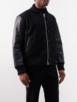 Interstellar Leather-sleeve Wool Jacket