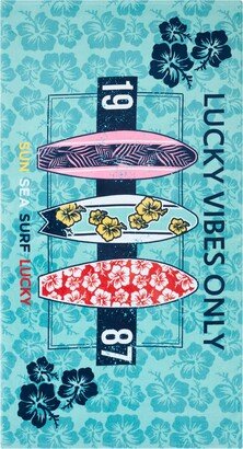 Surfboard Vibes Cotton Beach Towel, 36 x 68