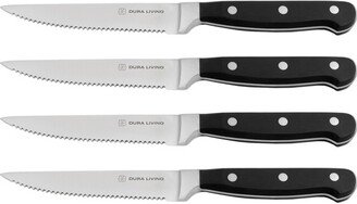 Dura Living Superior Series 4 Piece Stainless Steel Steak Knife Set, Black