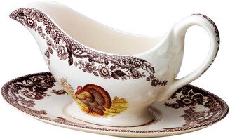 Woodland Turkey Sauce Boat & Stand