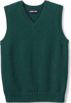 School Uniform Kids Cotton Modal Sweater Vest - Large - Evergreen