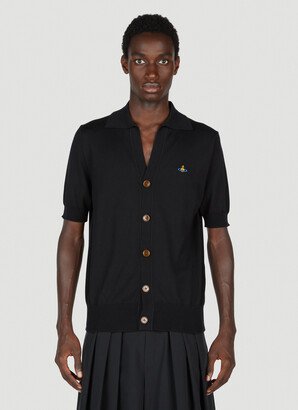 Polo Short Sleeve Cardigan - Man Knitwear Black S