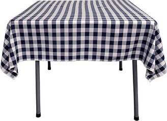 Gingham Checkered Square Tablecloth Navy & White, Choose