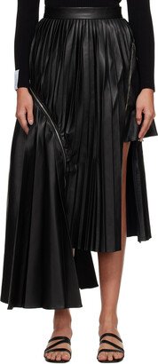 Black Pleated Midi Skirt-AA