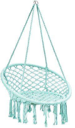 Hanging Hammock Chair Macrame Swing Handwoven Cotton Backrest