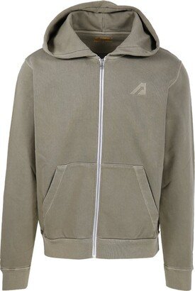 Zip-Up Long-Sleeved Hoodie-AA