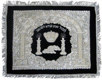 Nua Silver Challah Cover Atarah Style Navy 26X22