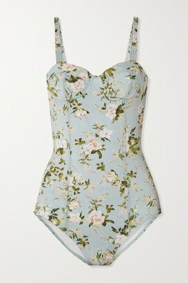 Floral-print Swimsuit - Green