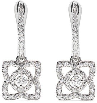 De Beers Jewellers 18kt white gold Enchanted Lotus diamond sleeper earrings