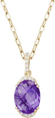 Gemstones 14K 2.69 Ct. Tw. Diamond & Amethyst Necklace
