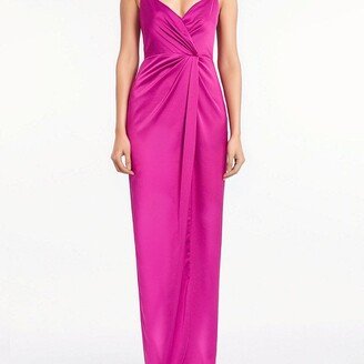 The Hayes | Fuchsia Faux Wrap Gown