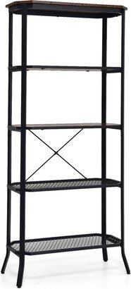 5 Tier Bookshelf Standing Storage Shelf Unit for Living Room Office