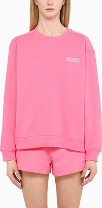 Pink crewneck sweatshirt with logo