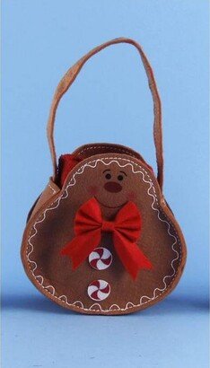 Don Mechanic 12 Brown Gingerbread Man Basket Pouch Filled w/ Christmas Red Guest Hand Towels