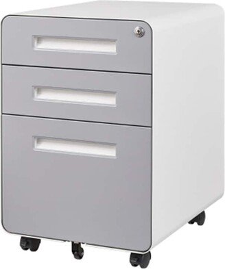 hommetree 3-Drawer Metal File Cabinet, Rolling File Cabinet with Lock