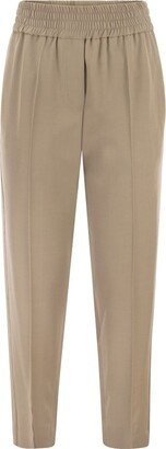 Elastic Waist Pleated Trousers