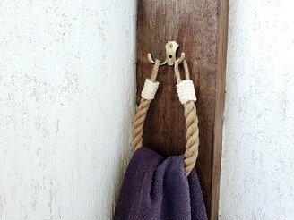 Towel Holder - Jute Rope Storage Bathroom Decor Rustic Toilet Paper Rack