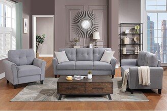 Sunmory 3-Piece Sofa Sets Linen Upholstered Couch, 1+2+3 Seater Sofa