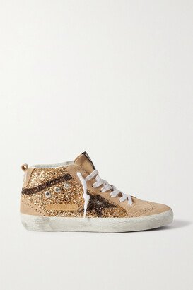 Midstar Glittered Distressed Suede High-top Sneakers - IT35